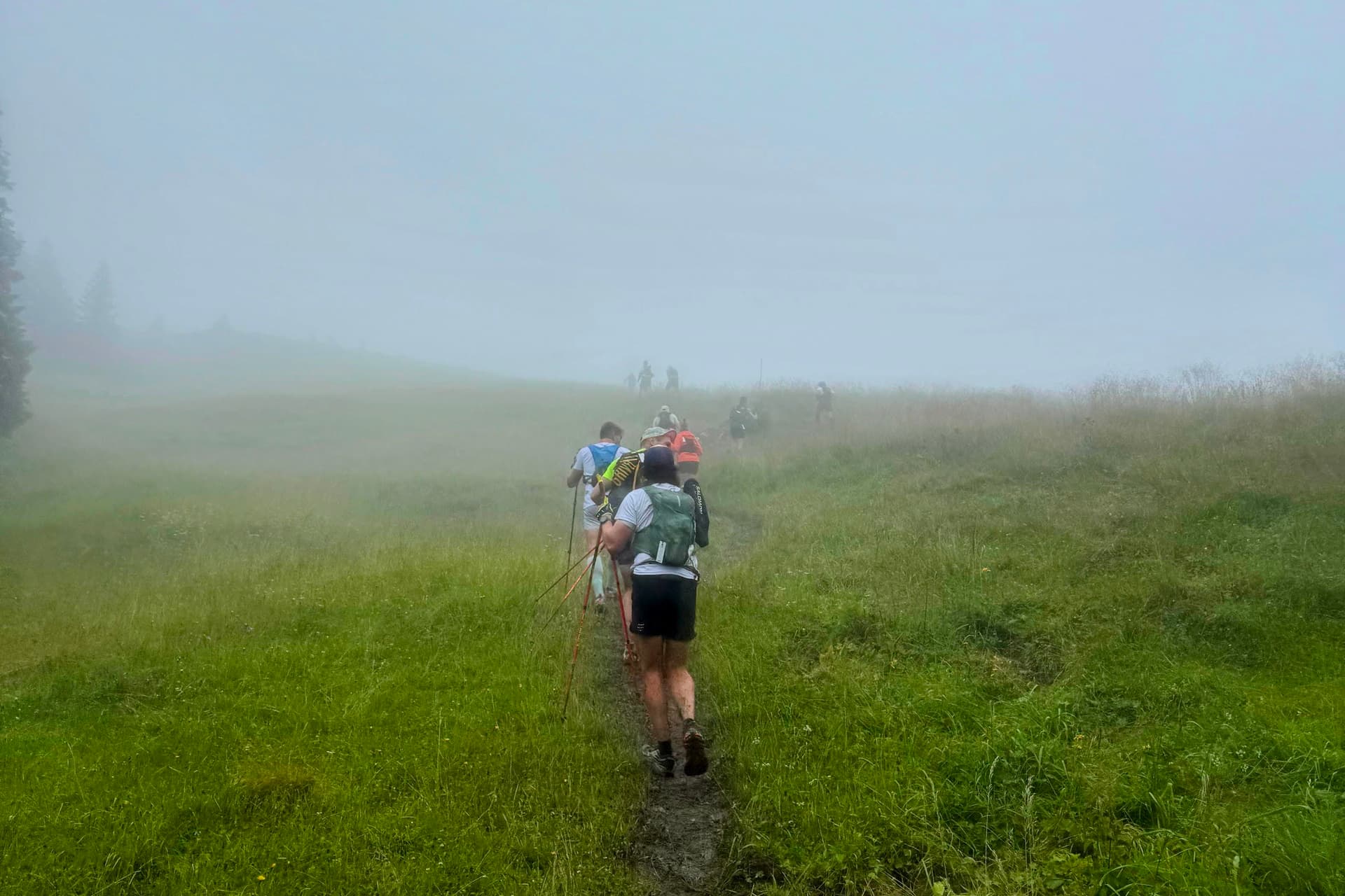 Inside the cloud: ten meters of visibility on the Rarău plateau