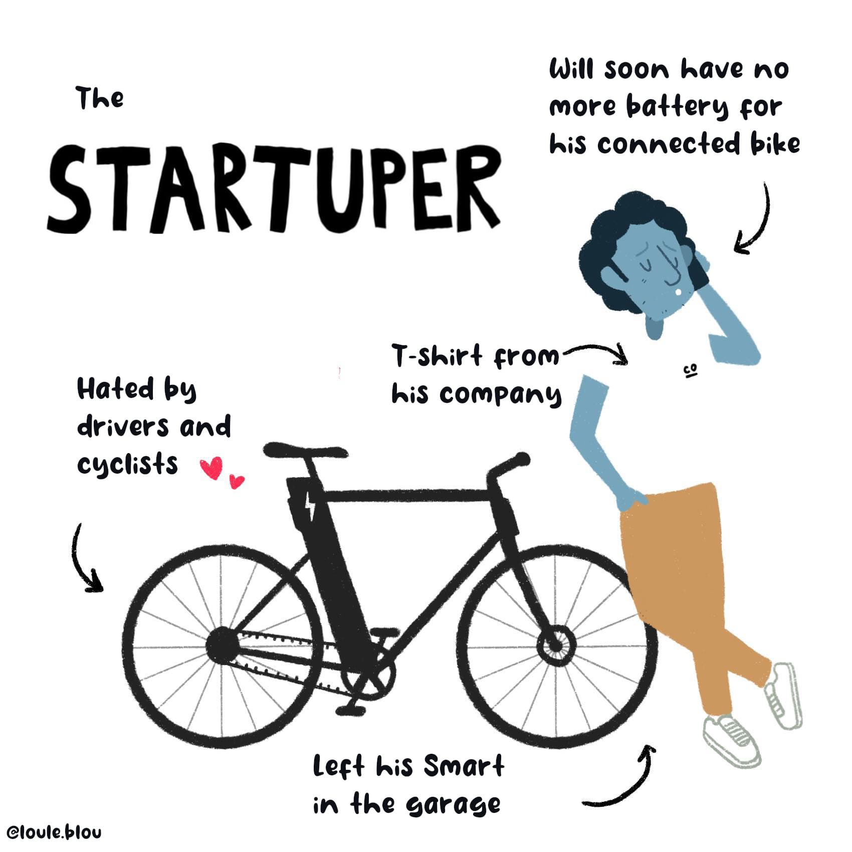 Un cliché sur le startupeur à vélo Cowboy en ville, par @loule.blou
