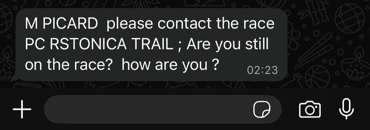 Un message WhatsApp.